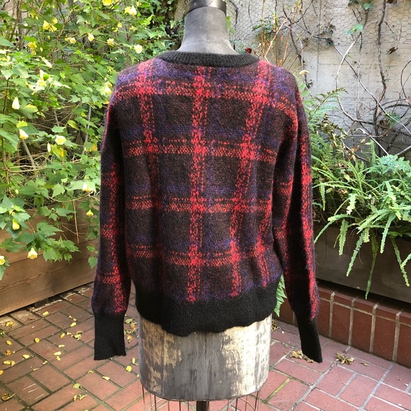 NWOT Current Elliott Plaid Wool Sweater - Picture 4 of 5